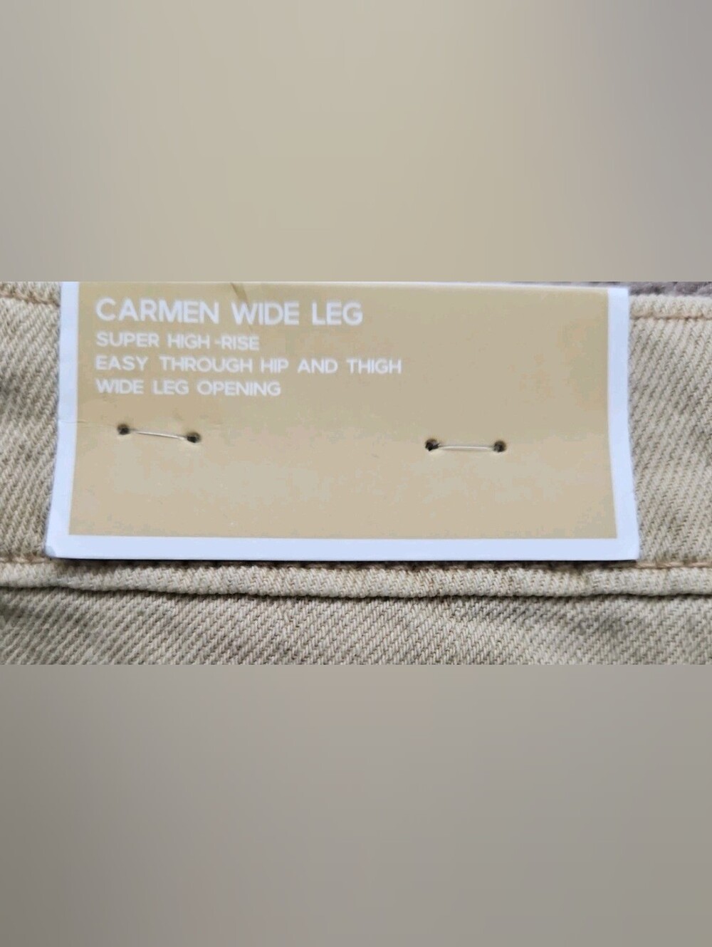 •Michael Michael Kors Beige Wide Leg Studded Denim Jeans Pants - Picture 3 of 7